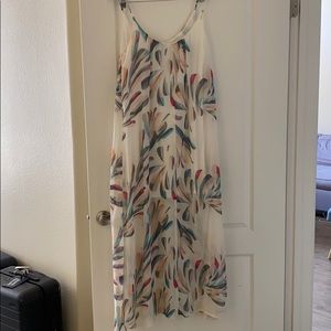 White and Colorful Summer Maxi Dress